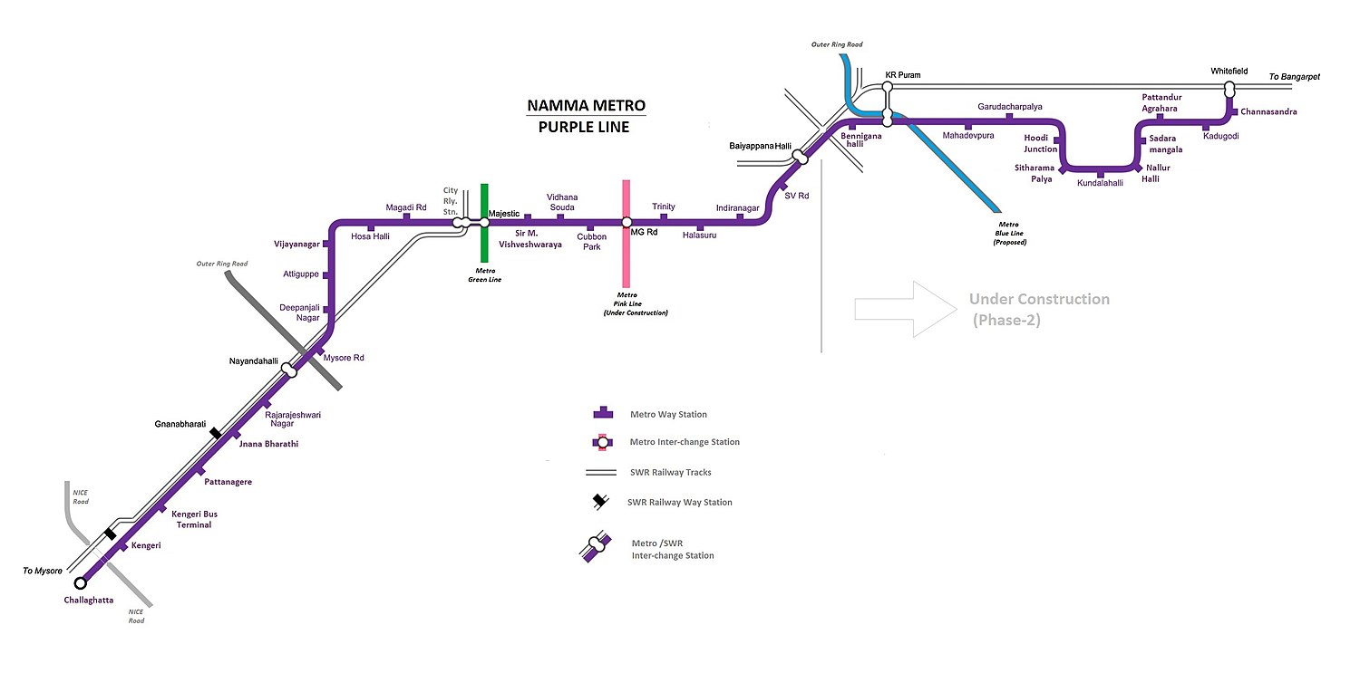 Whitefield to kengari Purple line 
